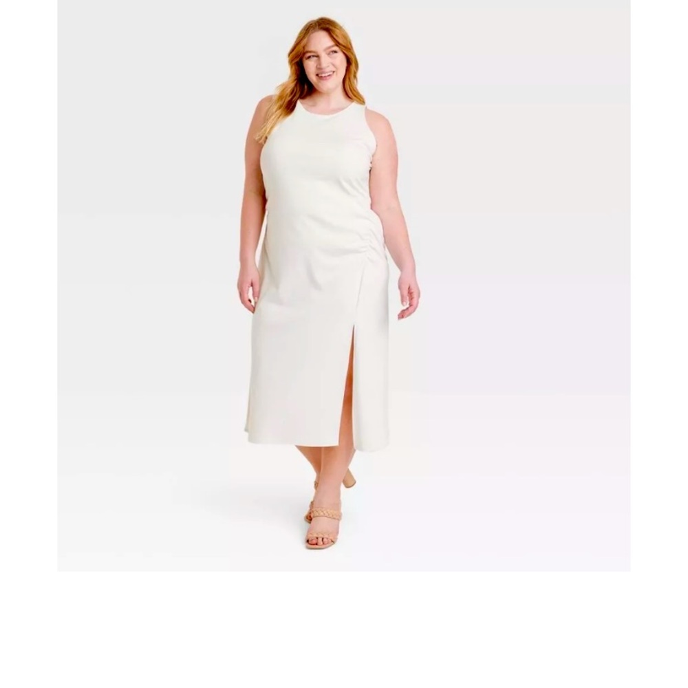 New White Sleeveless Dress Plus Size 2x